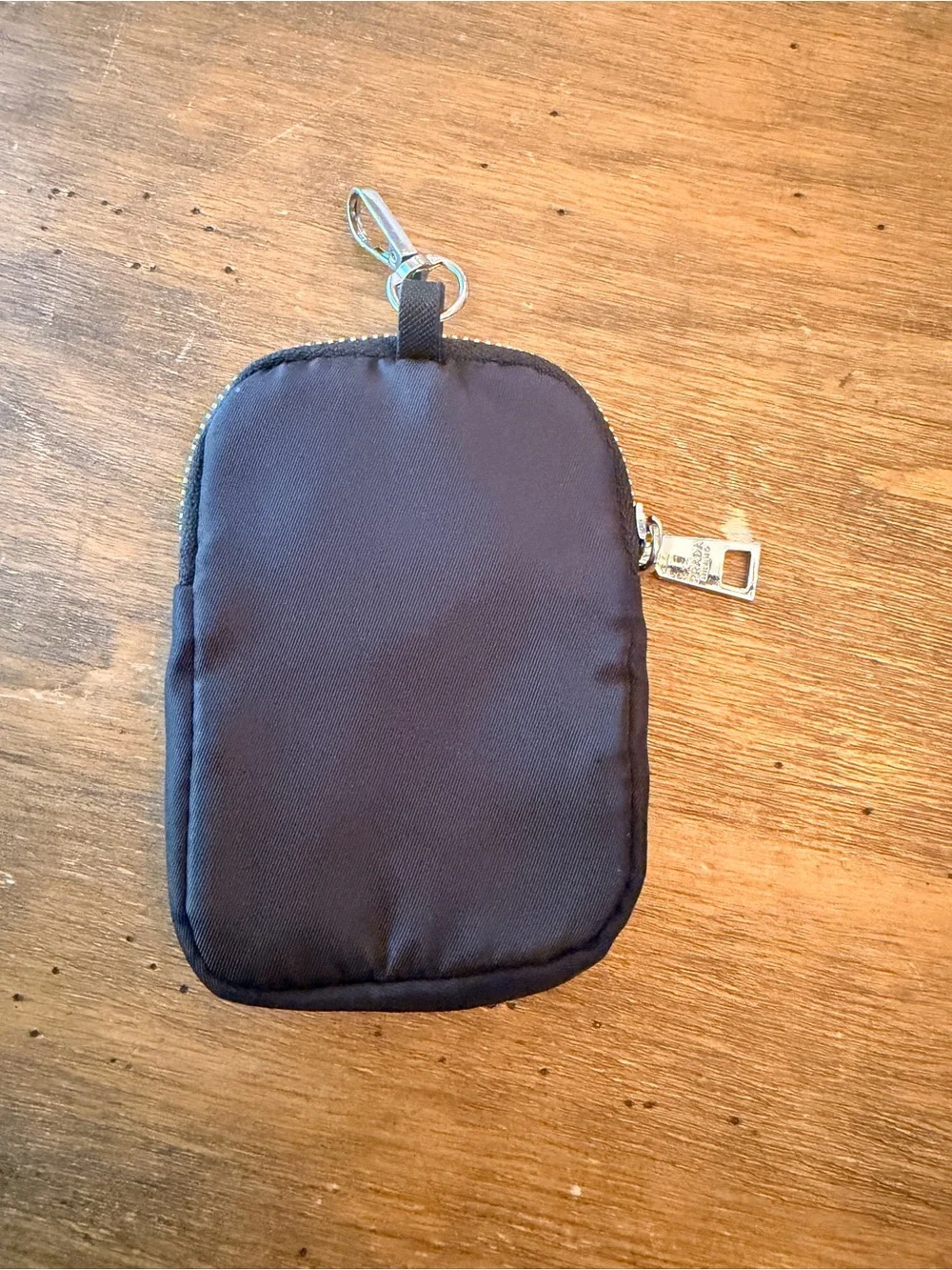 Prada Black Nylon Clip Pouch with Triangle Logo